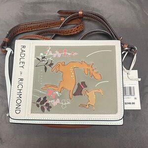 Radley London Artistic Gray and Brown Crossbody Bag